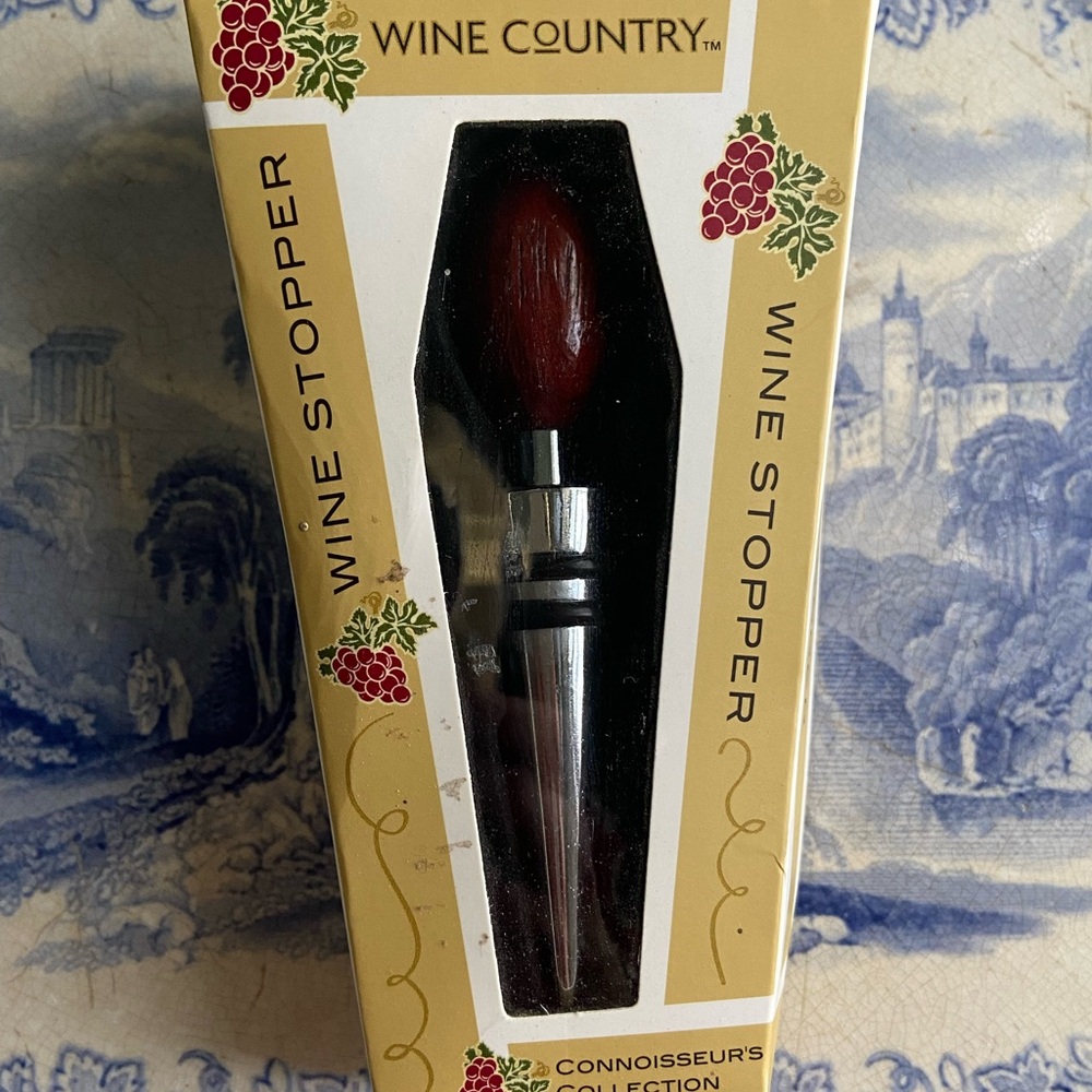 Wine Stopper - Silver and Brown